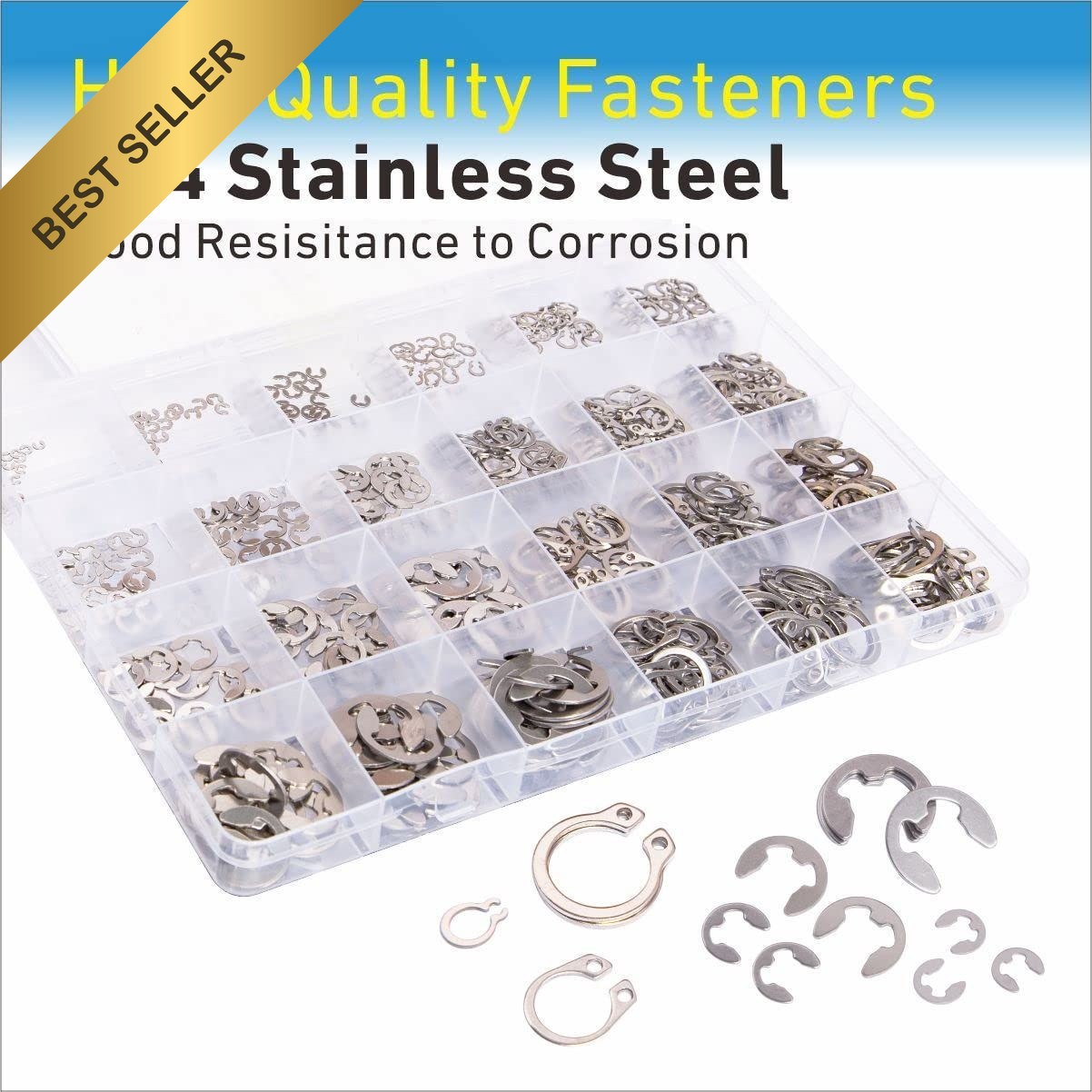Snap Ring Assortment Mariyandh 327 Pcs 304 Stainless Steel E Clips M3 M14