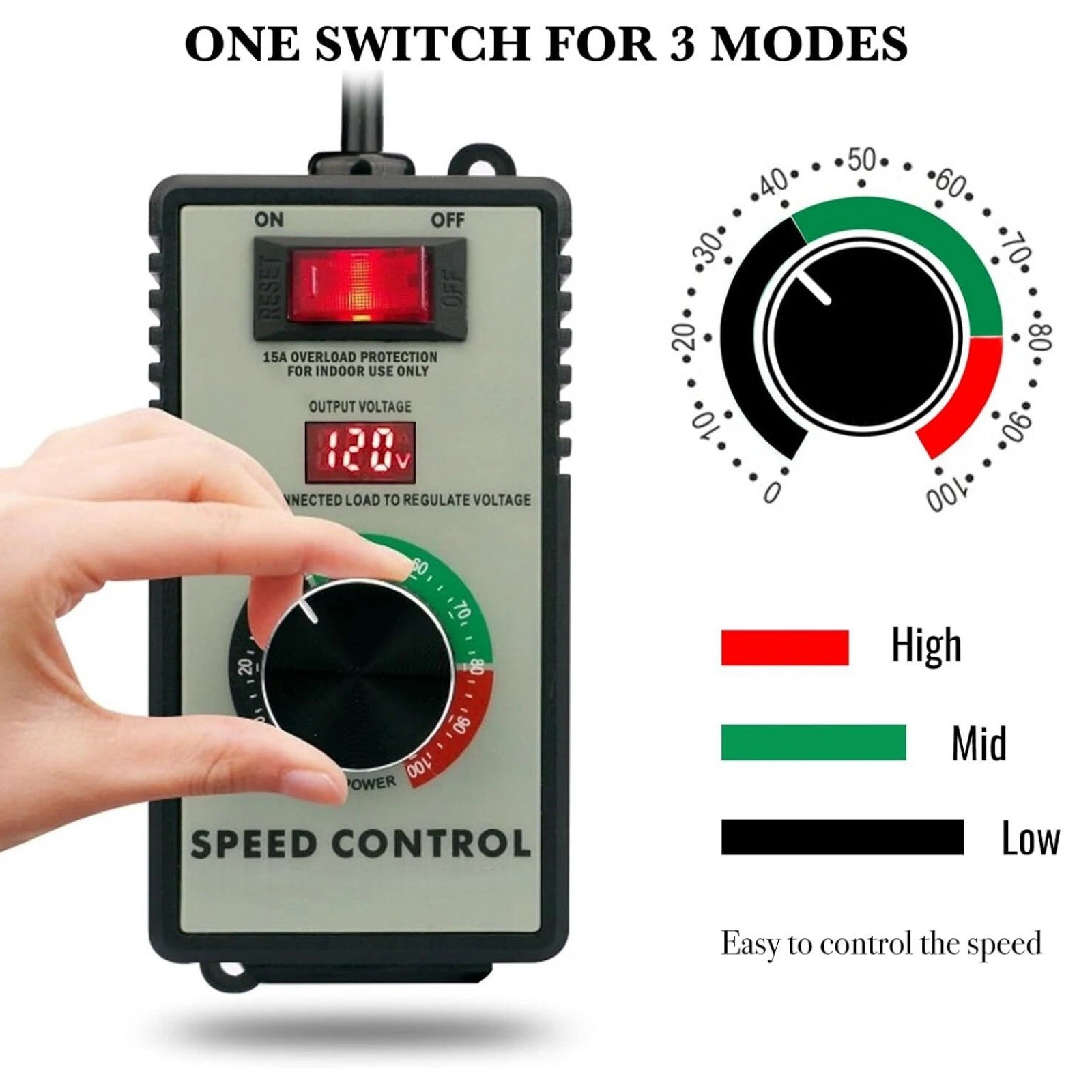 Brand New 120V AC Motor Speed Controller with Overload Protection Safety Feature