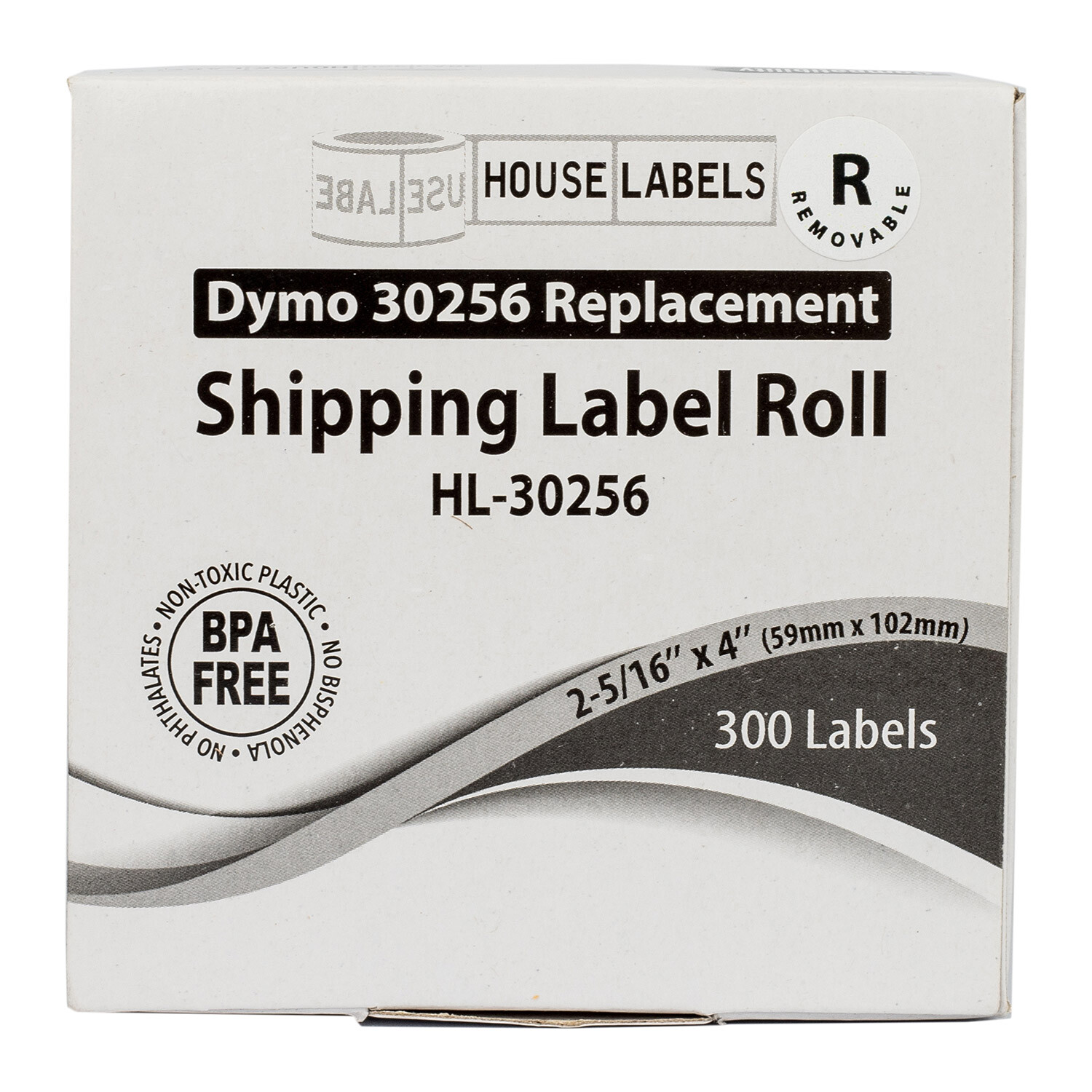 DYMO LW 30256-R REMOVABLE – TWELVE (12) Rolls of 300 – Large Shipping Labels