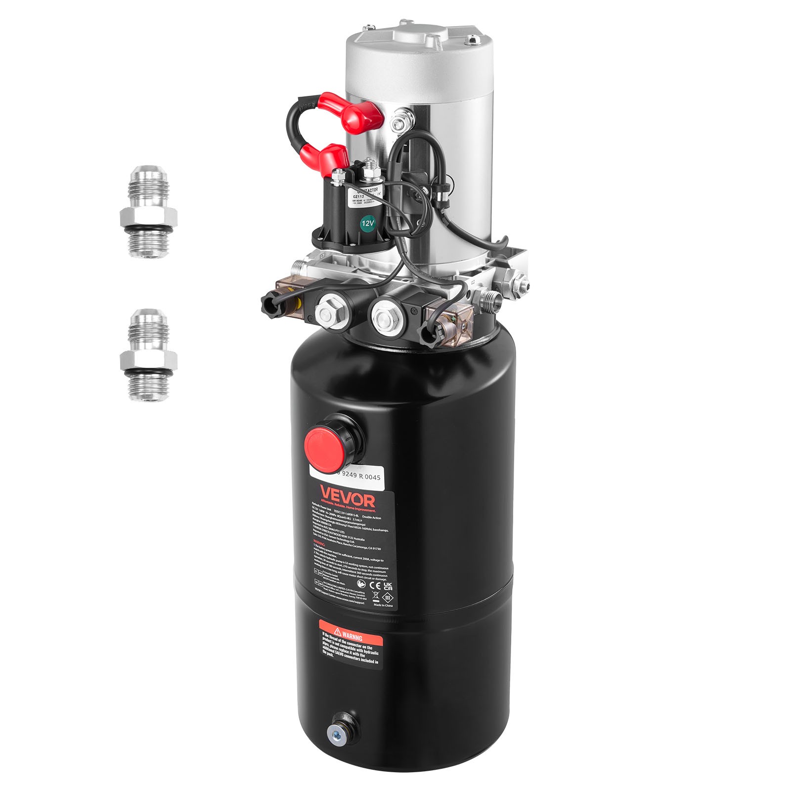 Uimoso 8 Quart Double Acting Hydrauli Pump DC 12V Dump Trailer Power Unit SAE#6