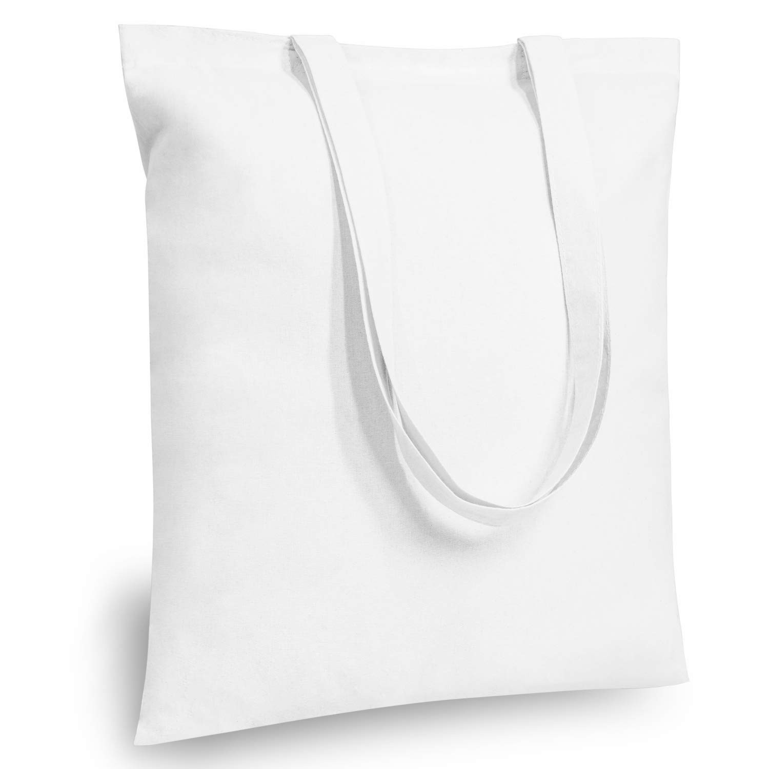 TOPDesign 24-Pack Economical 16″x15″ White Cotton Tote Bag, Medium,
