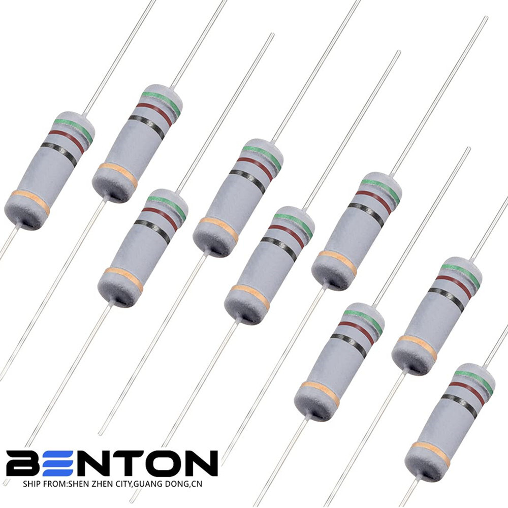 100Pcs 2W(2 Watt) Carbon Film Resistors Kit ±5% 1Ω-10M Ohm 134 Values Option