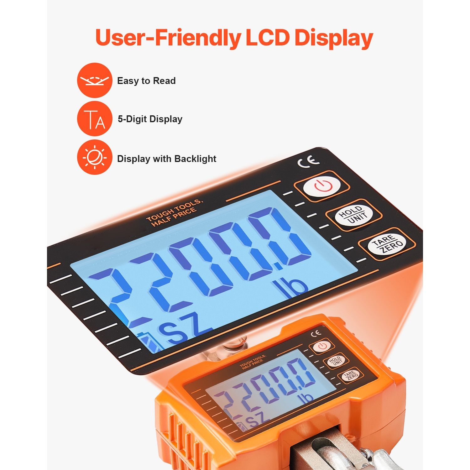 2200 lbs/ 1000 kg Digital Crane Scale with Remote, Heavy Duty Hanging Scale