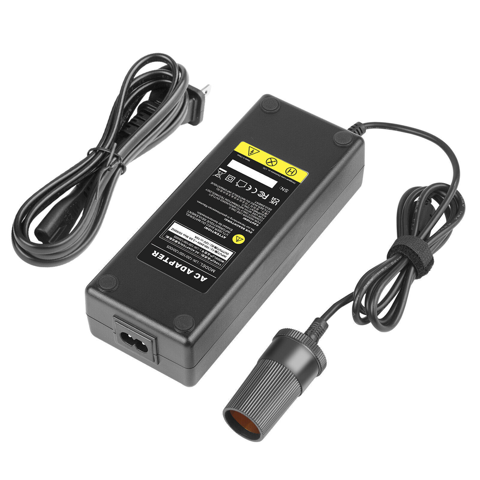 AC to DC Converter 120V to 12V 10A 120W Car Cigarette Lighter Adapter Charger