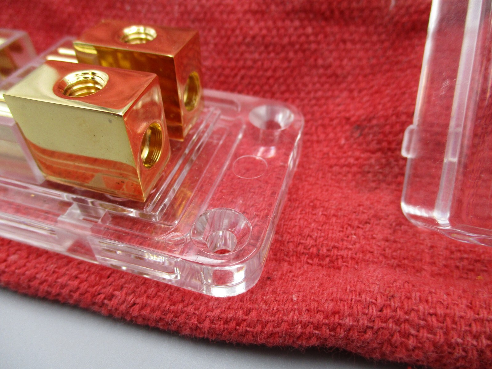Double MAXI Blade Inline Fuse Holder GOLD PLATED 4 Gauge Independent Legs