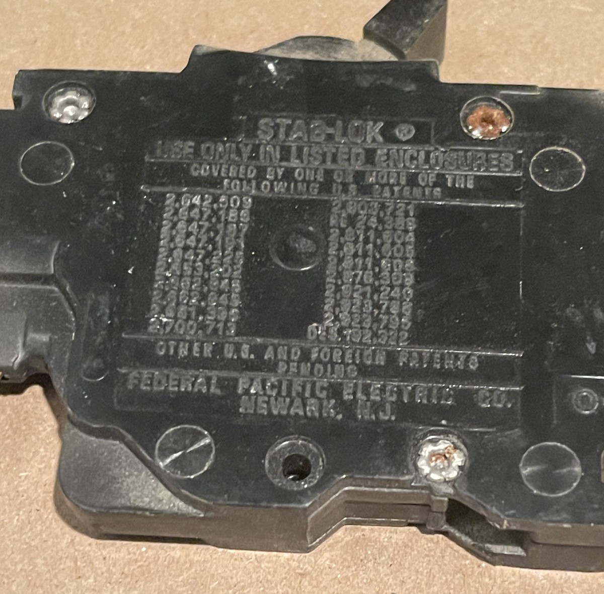 NC120 FPE 20 Amp 1 Pole Stab-Lok «Thin» Federal Pacific Breakers NC20 RED