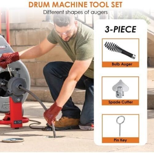 Hand-Powered 12128 T-240 Tool Set with Auger & Spade Cutter for Professionals