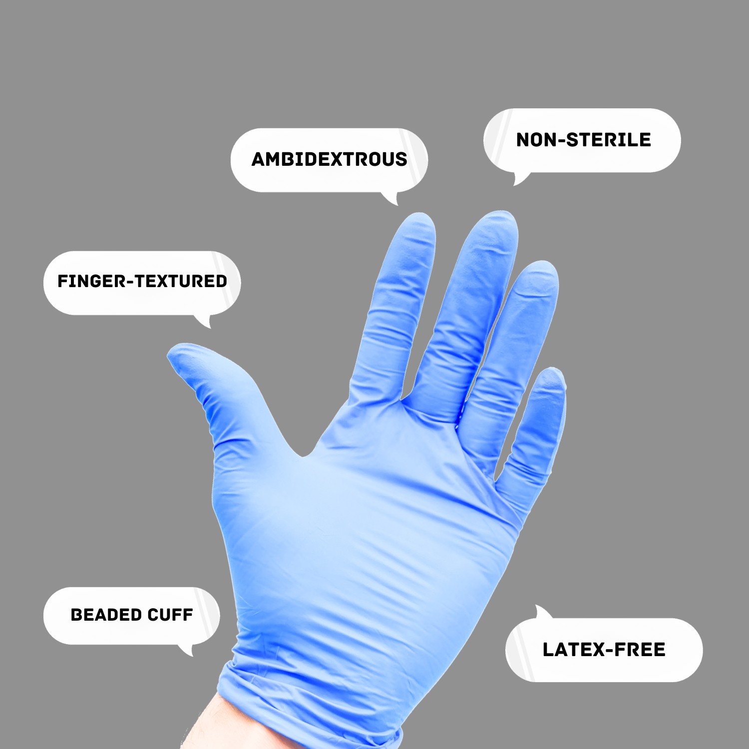 Blue Nitrile Disposable Gloves 6 Mil, Latex & Powder Free, 36000 Pcs, Medium