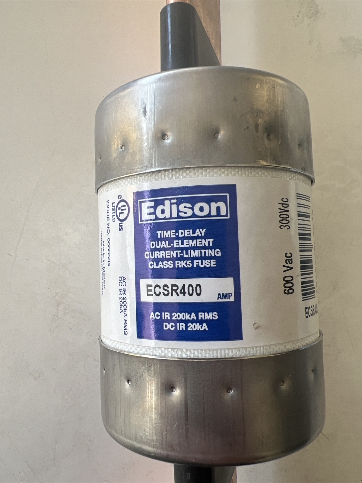Edison ECSR400 400 Amp 600 Volt Class RK5 Current-Limiting Time Delay Fuse