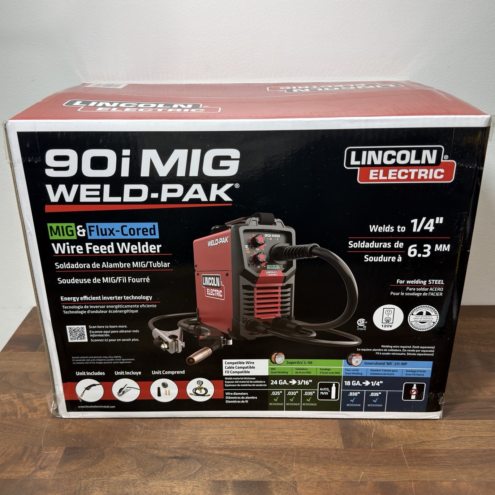 Lincoln Electric WELD-PAK 90i MIG Flux-Cored Wire Feeder Welder K5256-1 – NEW