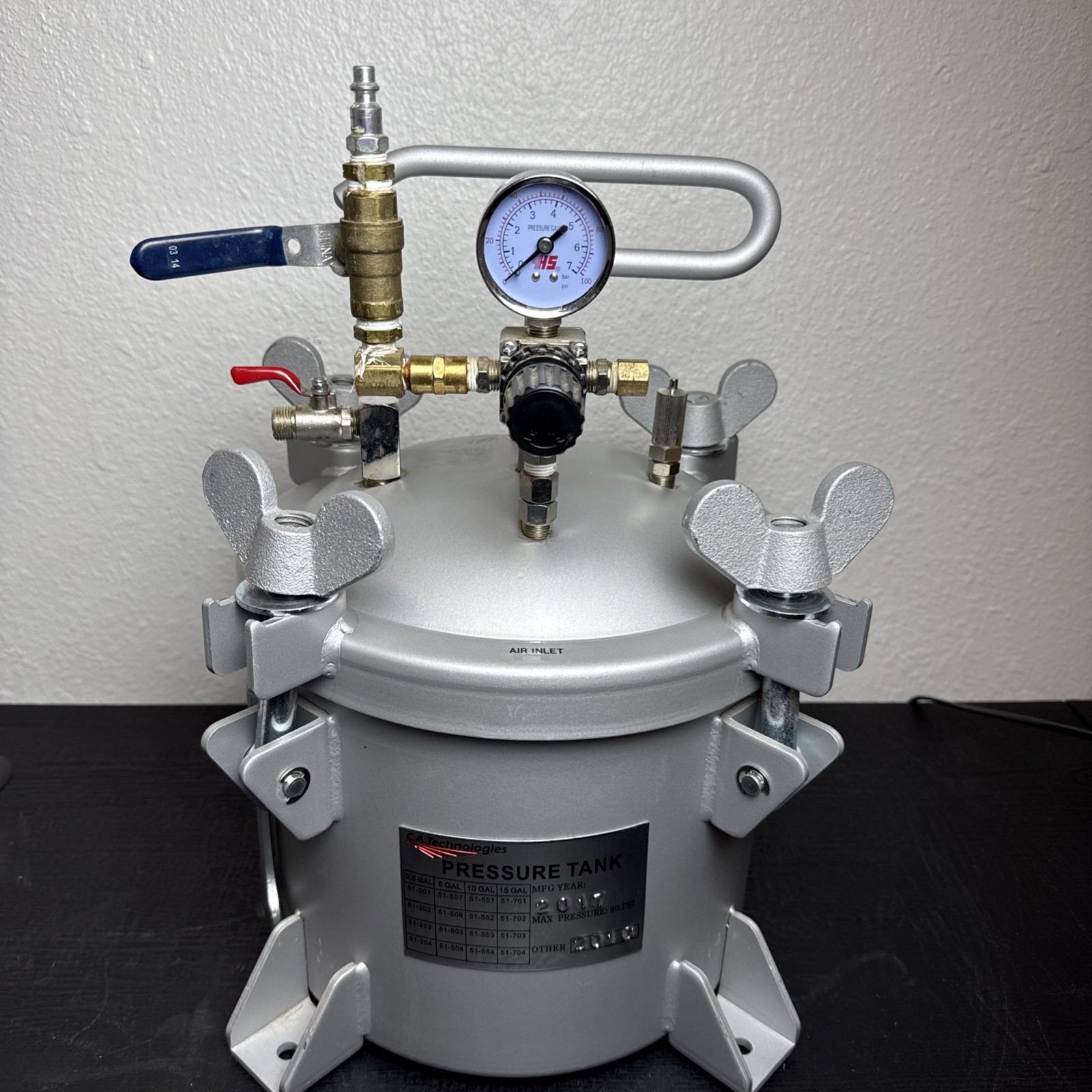 C.A. Technologies 2.5 Gallon Paint Pressure Tank 80 PSI Industrial Spray Pot