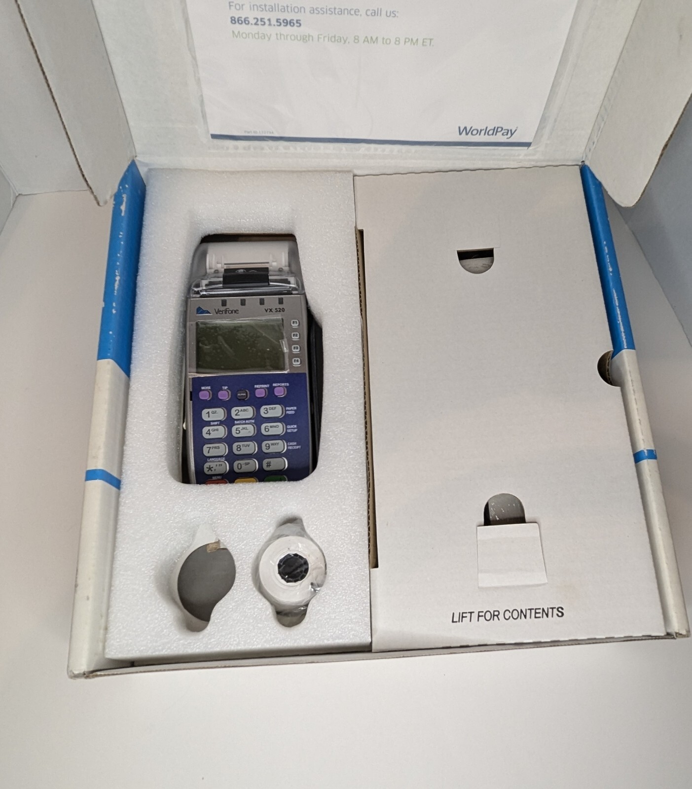 VeriFone VX520 Credit Card POS Terminal Dial ETH Power Card Chip Reader
