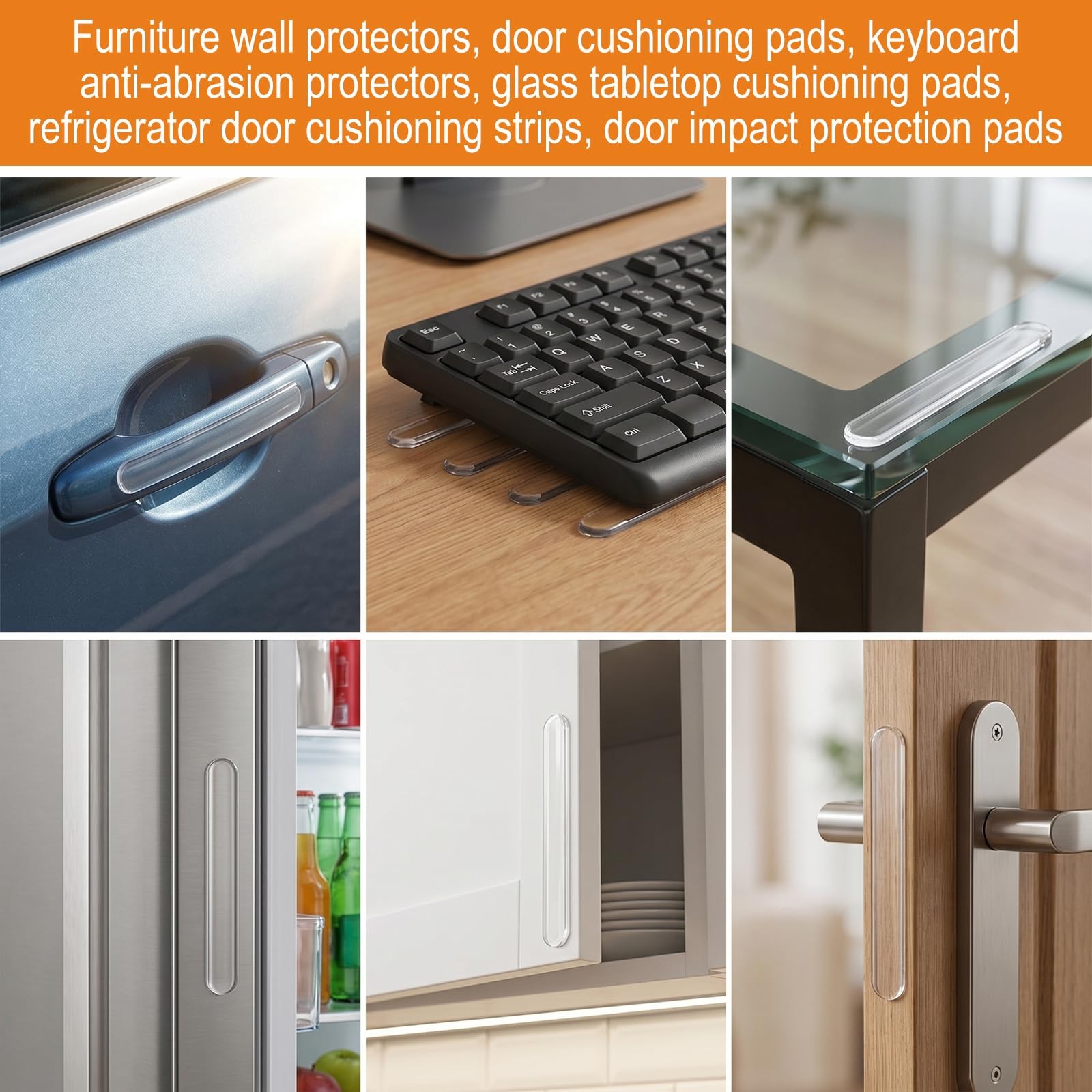 Synhhergyx 28 Pcs Clear Cabinet Door Bumpers Wall Protector From Furniture