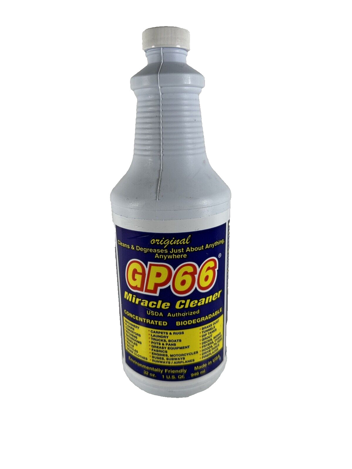 NEW SEALED GP66 Green Miracle Cleaner Quart Cleans Over 1,000 Surface Types