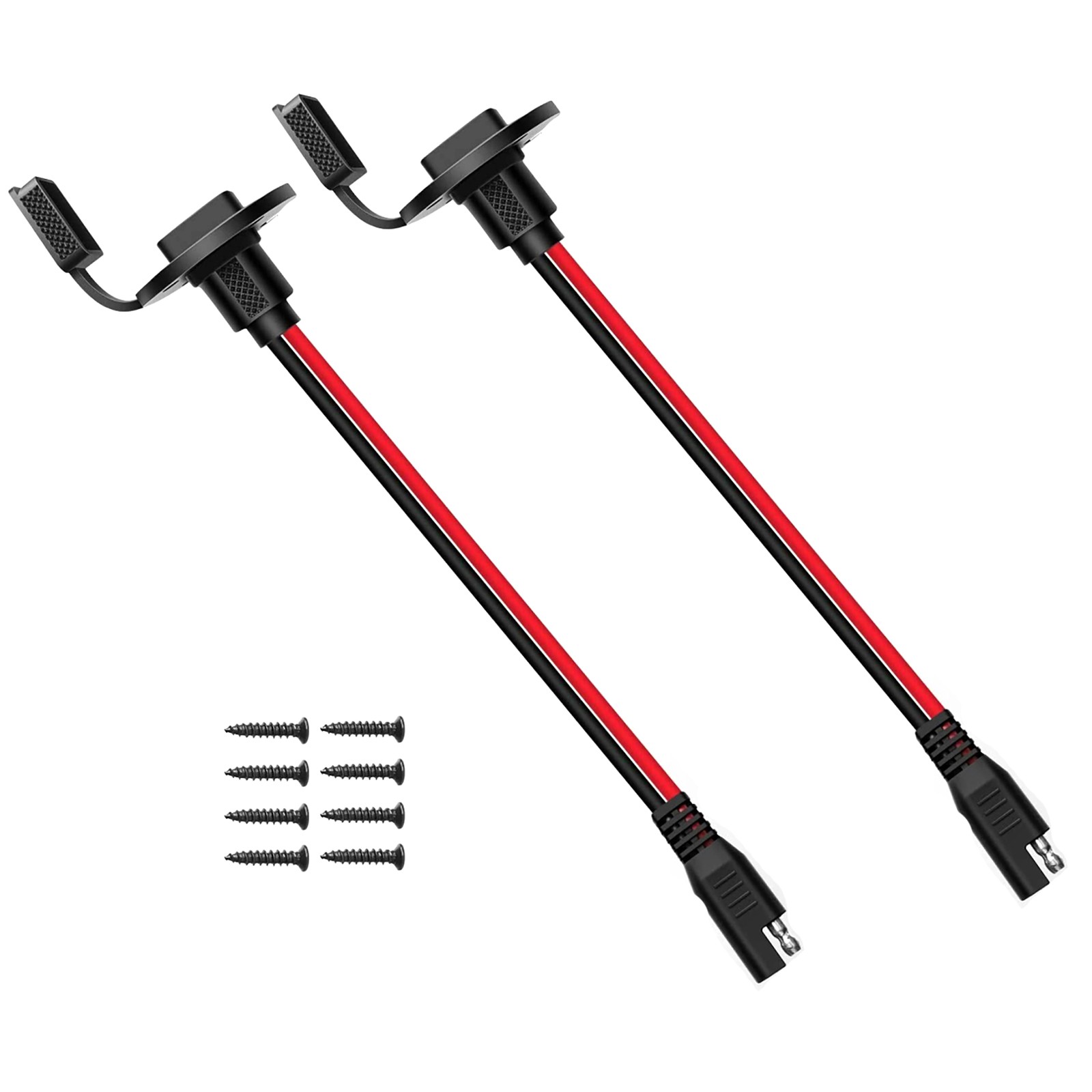 2x SAE Power Socket Sidewall Port Quick Connect Solar Panel Mount Connector 30cm