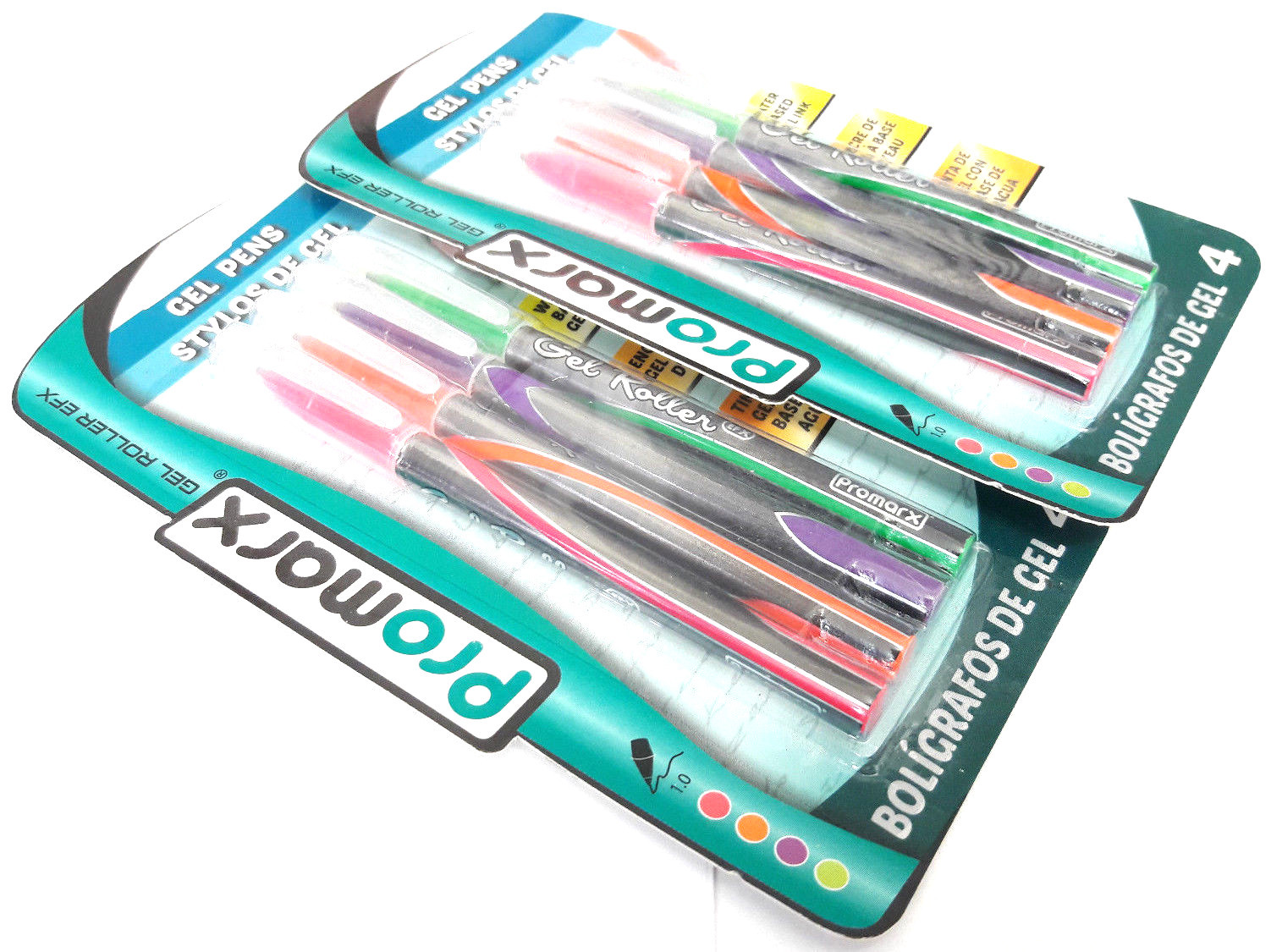 2 PACKS 8 PENS Promarx® GEL ROLLER EFX MULTI COLORED PINK GREEN PURPLE ORANGE