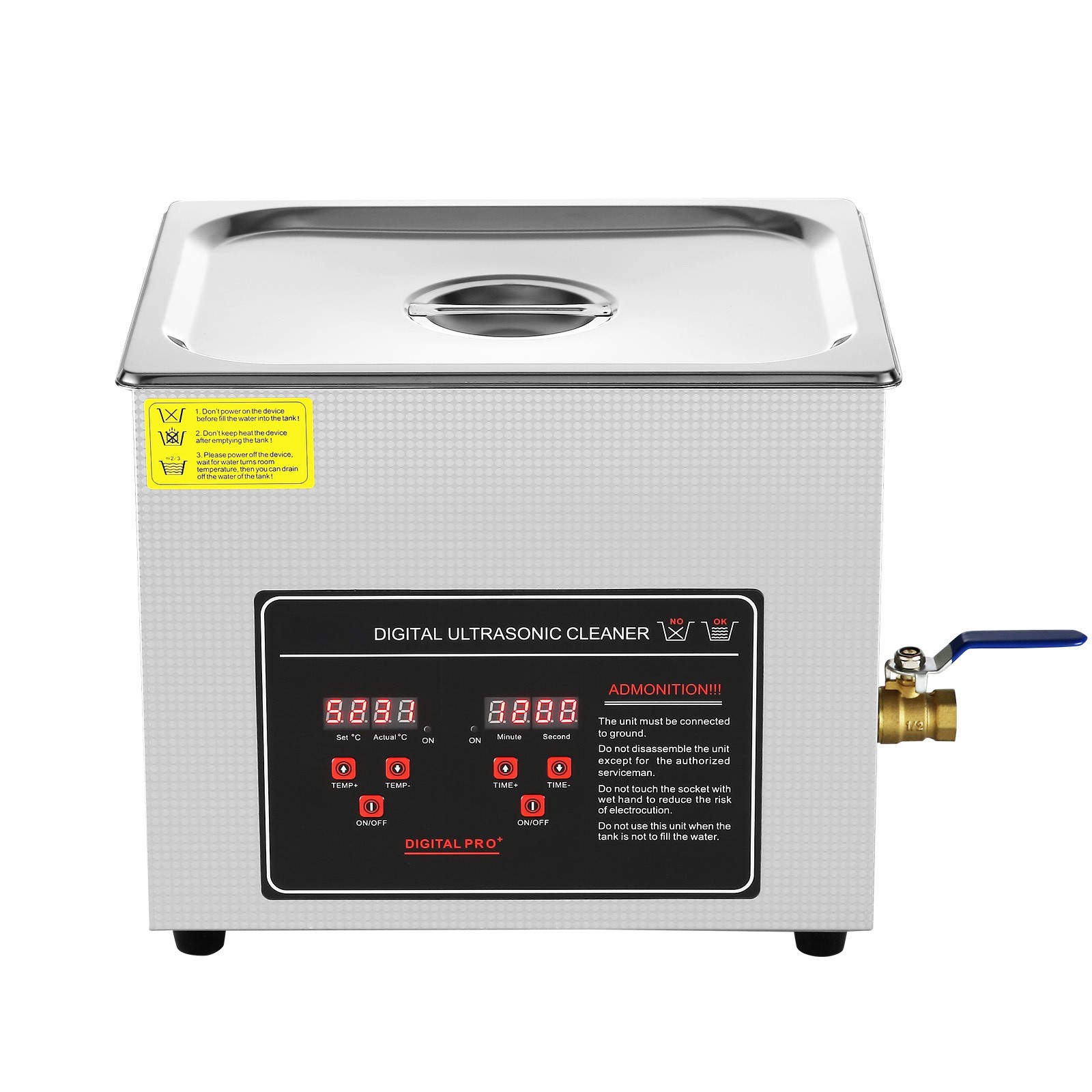 Uimoso 10L Ultrasonic Cleaner with Timer Heating Machine Digital Sonic Cleaner