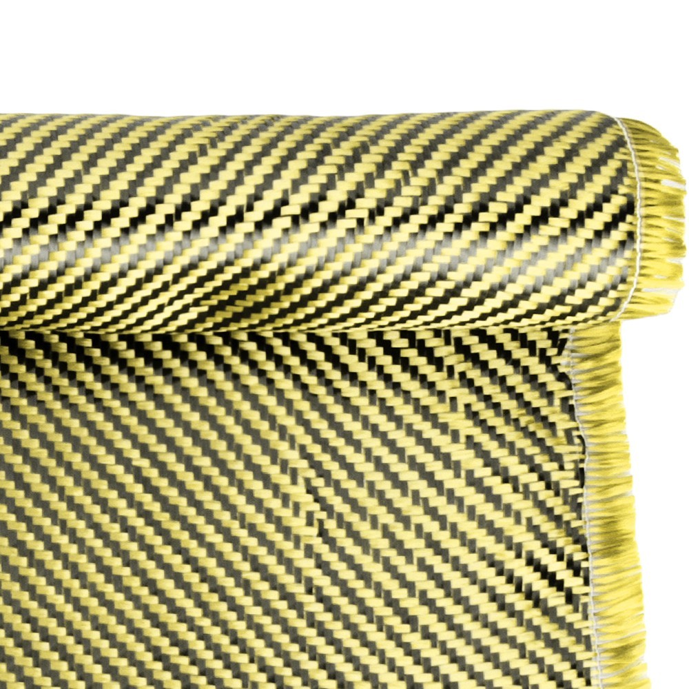 12″ x 4.9FT Twill Weave Black Yellow Carbon Fiber Fabric Cloth (3K, 9oz,12″x59″)