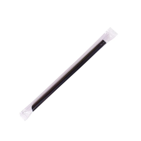 Karat 9-Inch Boba Straws (10mm) Poly Wrapped – Black – 1,600 ct, C9060s (Black)