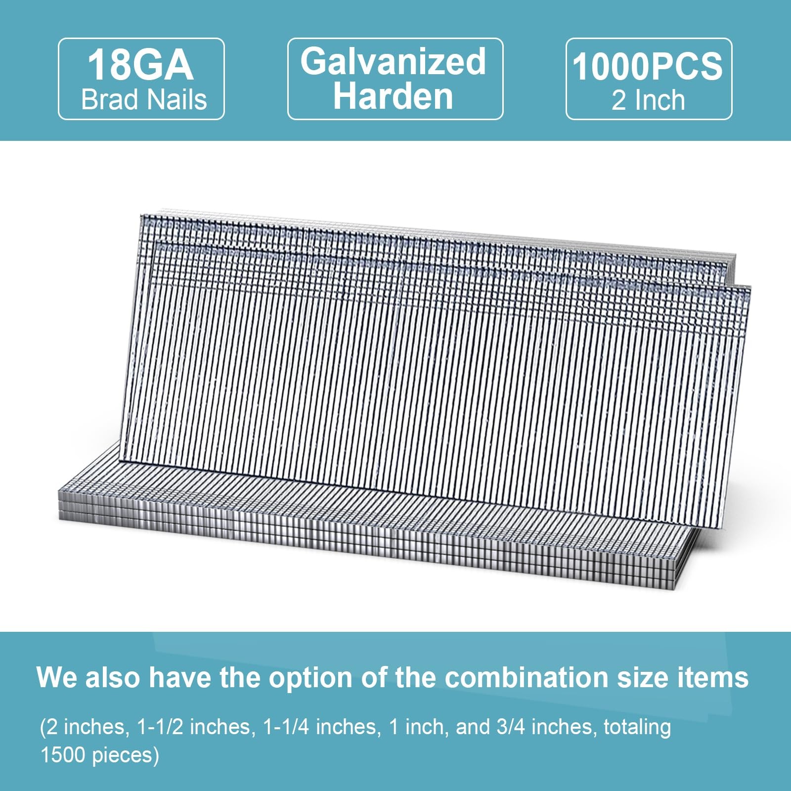 18 Gauge Brad Nails 2 Inch 1000PCS Galvanized Nail Gun Nails FROM USA