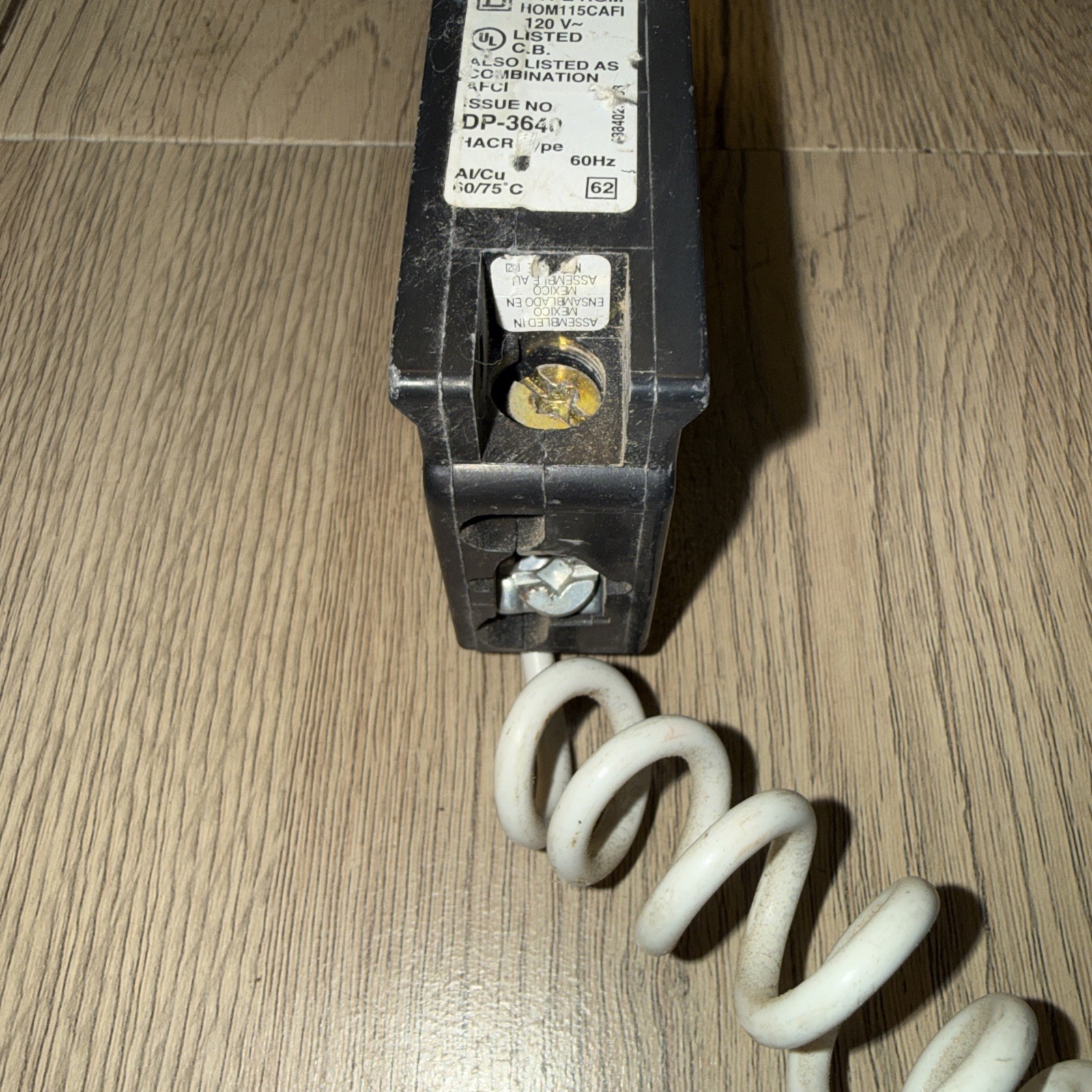 Square D HOM HOM115CAFI 1 Pole 15 Amp 120V AFCI Circuit Breaker