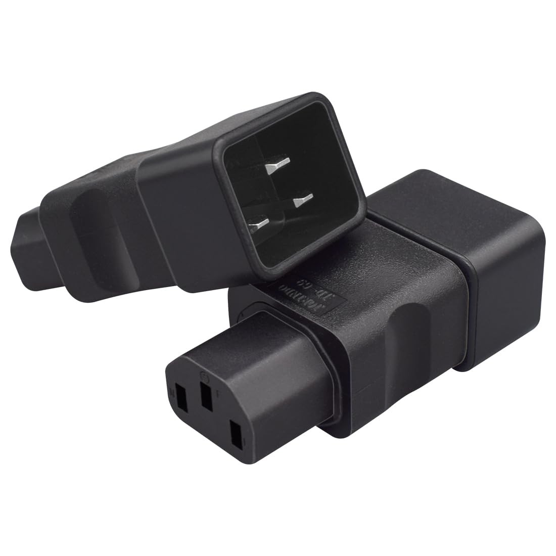 2 Pack IEC320 C20 To C13 Black Female To Male Power Adapter PDU UPS Converter