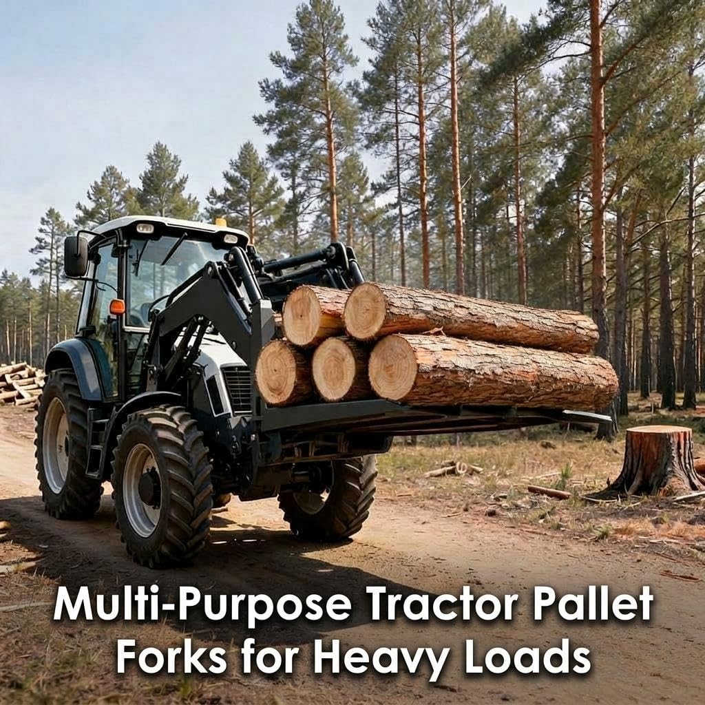 Skid Steer Pallet Fork Frame Attachment, 42″ Fork & 45″ Frame, 4000lbs Capacity