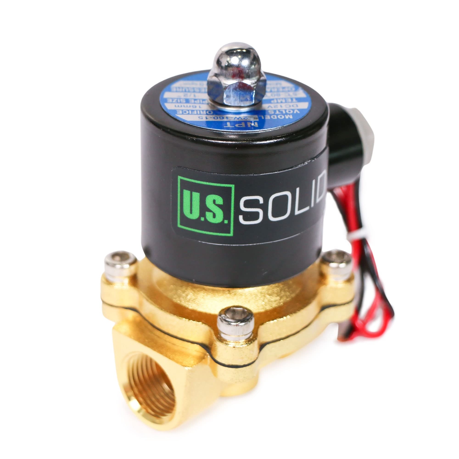U.S. Solid Zinc-Alloy Solenoid Valve 1/2″ Electric Water Valve DC 12V NBR Seal