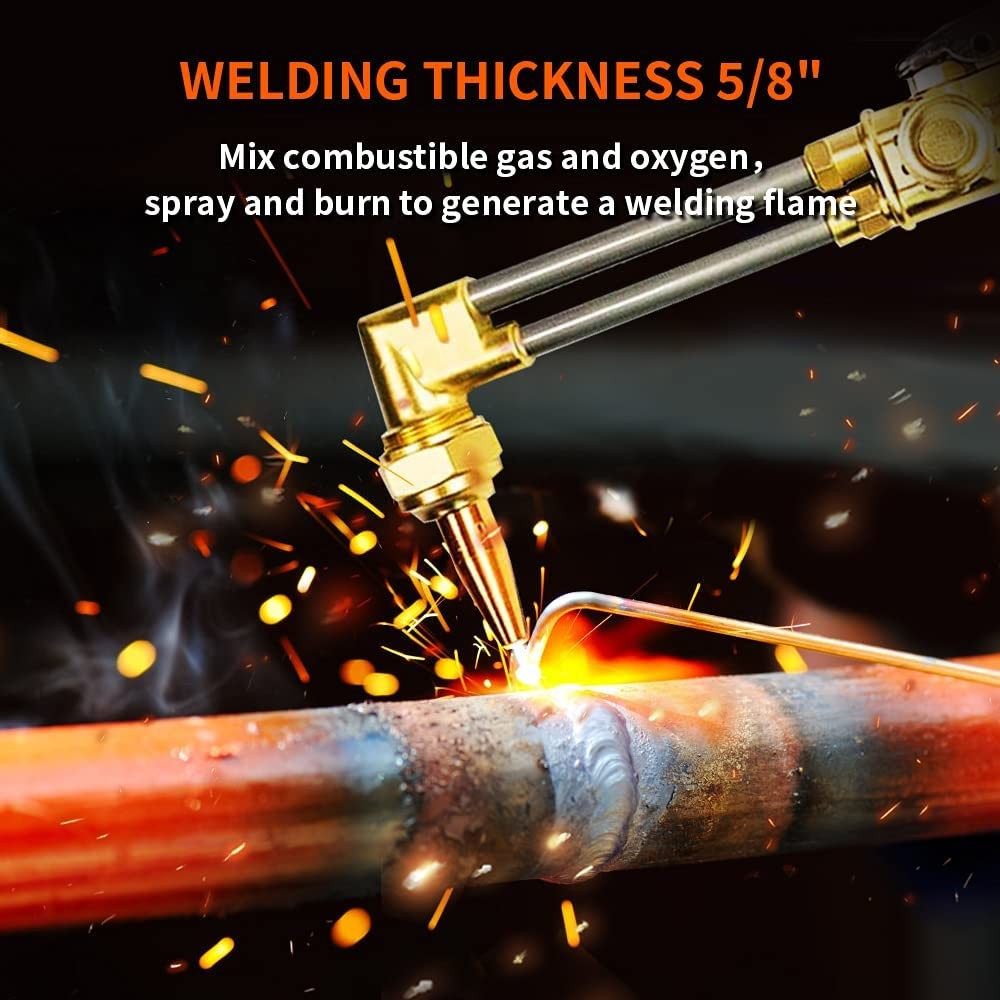 TOAUTO Heavy Duty Cutting Torch, Oxygen Propane Acetylene Welding Torch Flame To