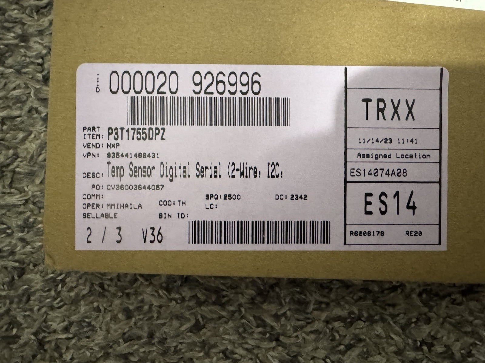 2500x NXP P3T1755DPZ Digital Temperature Sensor I2C IC New Factory Sealed Lot