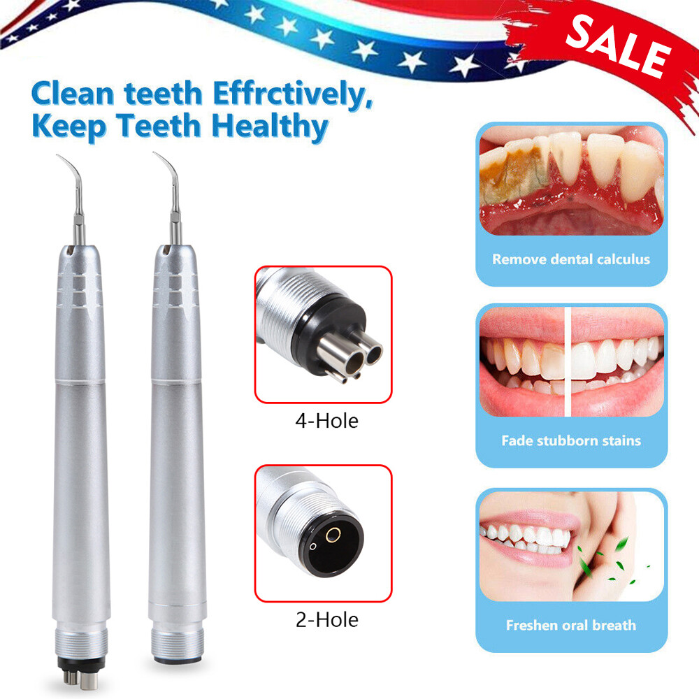 Dental Ultrasonic Air Scaler Handpiece Hygienist 2Hole/4Hole With 3 Tips USA