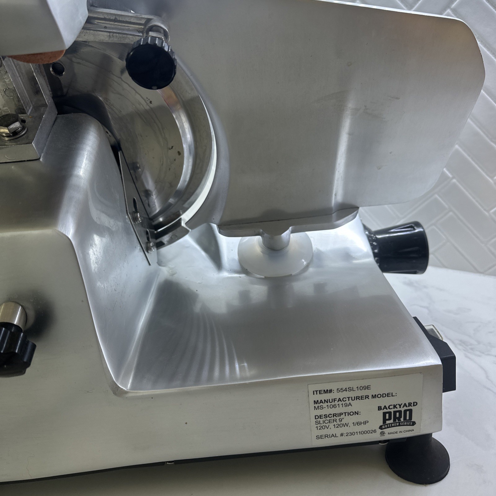 9″ Manual Gravity Feed Meat Slicer Semi-Automatic Commercial Machine 1/6 HP