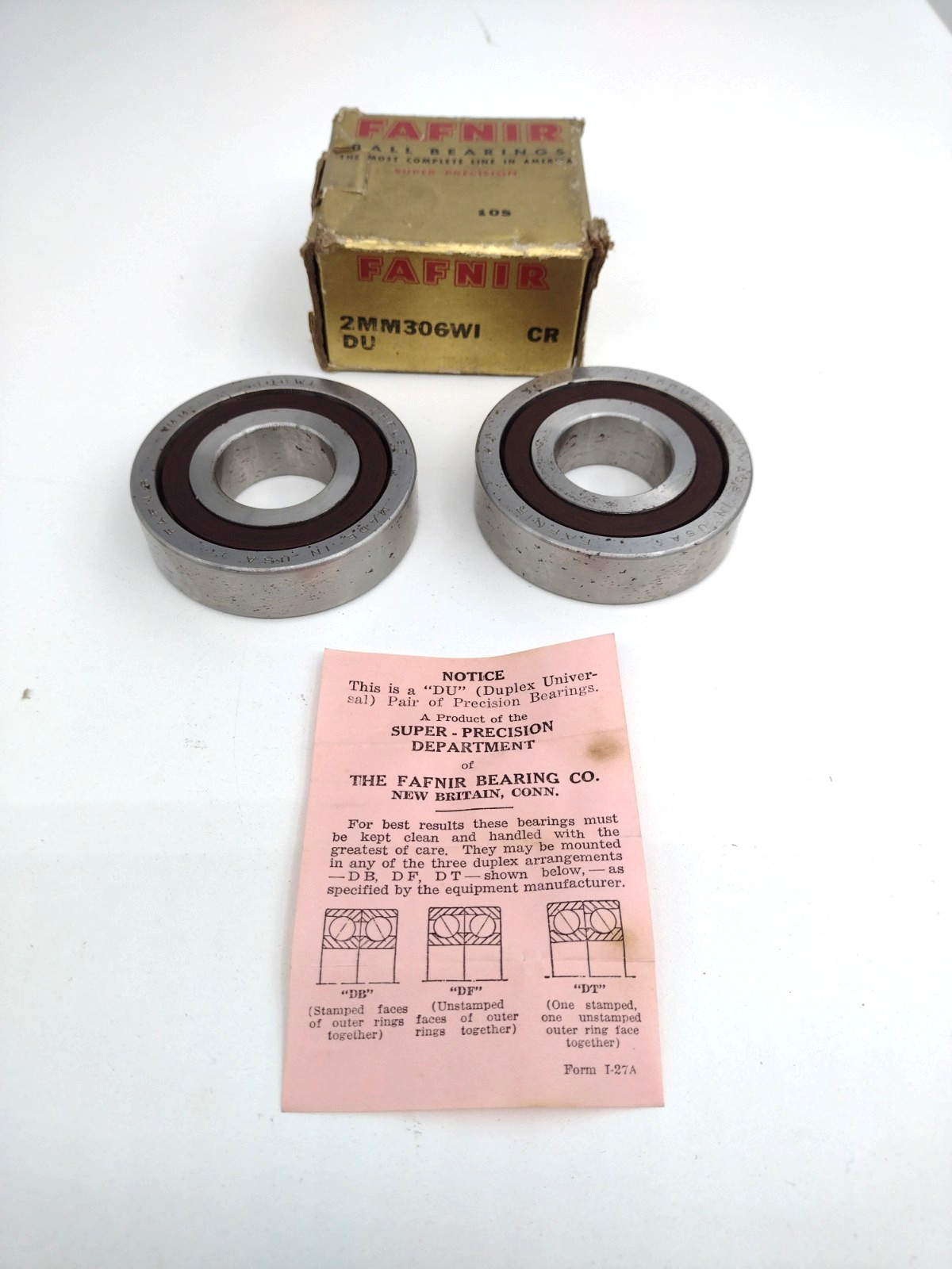 *** Fafnir 2MM306WI CR DU Single Row Angular Contact Bearing 30 mm Bore