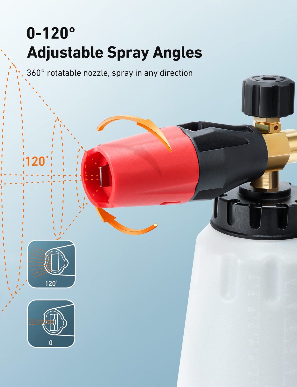 AstroAI Foam Cannon, Heavy Duty Car Blaster Wide Neck 1L, as the picture