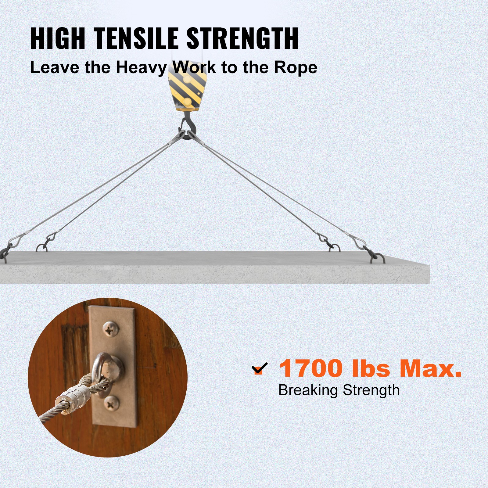 VEVOR T316 1/8″ Stainless Steel Cable 7×7 500FT Steel Wire Rope