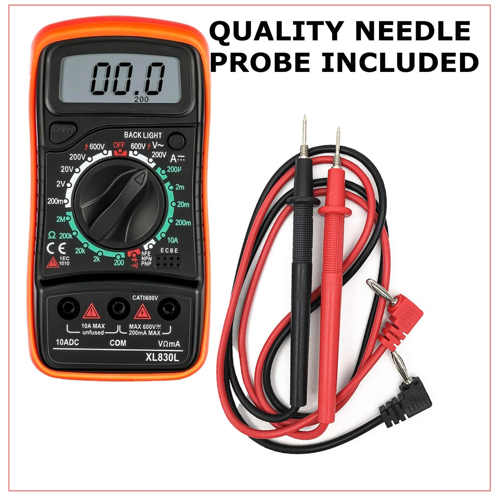Digital Multimeter AC DC Voltmeter Ammeter Ohmmeter Volt Tester Meter XL830L