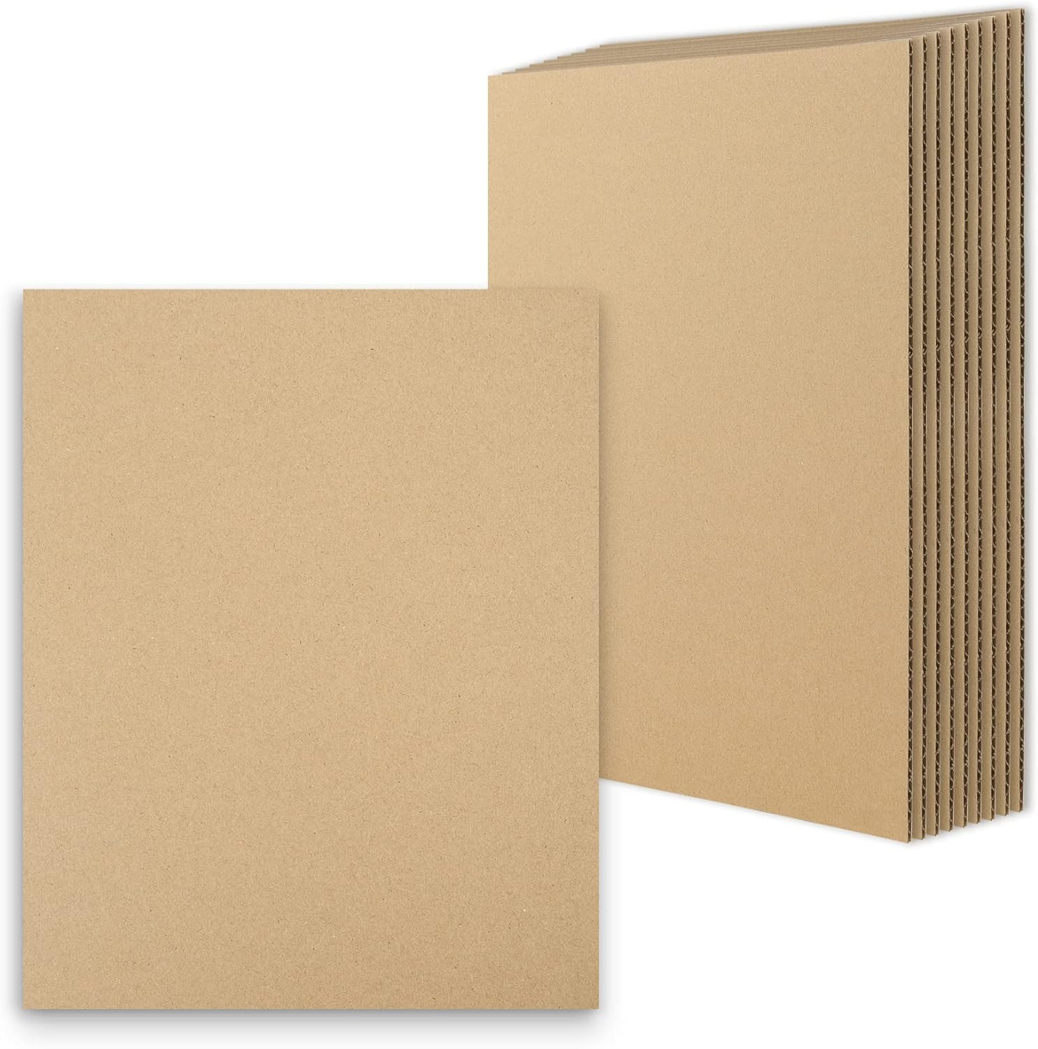 Golden State Art, 50 Pack 5X7 Corrugated Cardboard Sheets Cardboard Inserts Flat