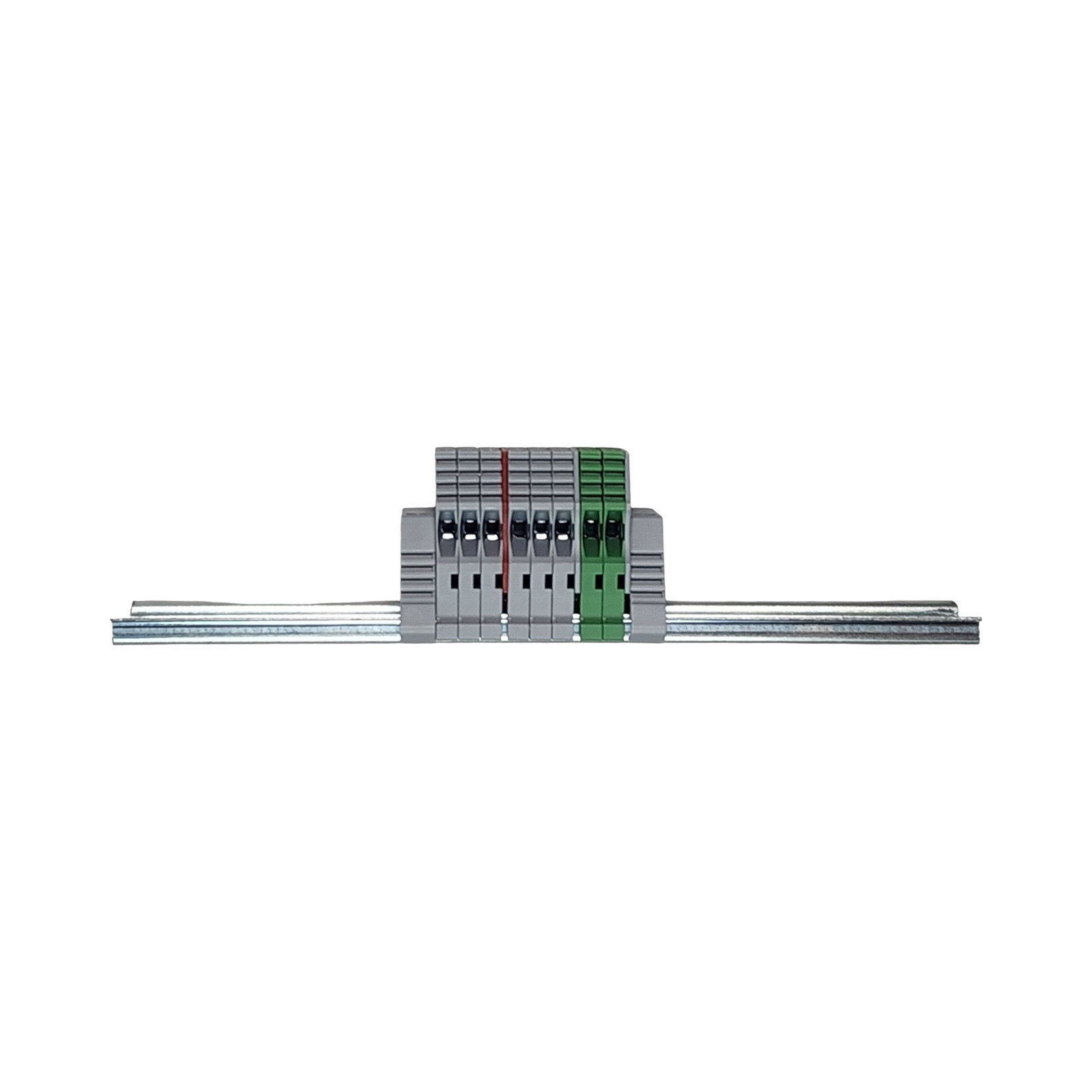 DIN Rail Power Distribution Terminal Block Kit 8-Pole 12-26 AWG 120V AC 20A CNC