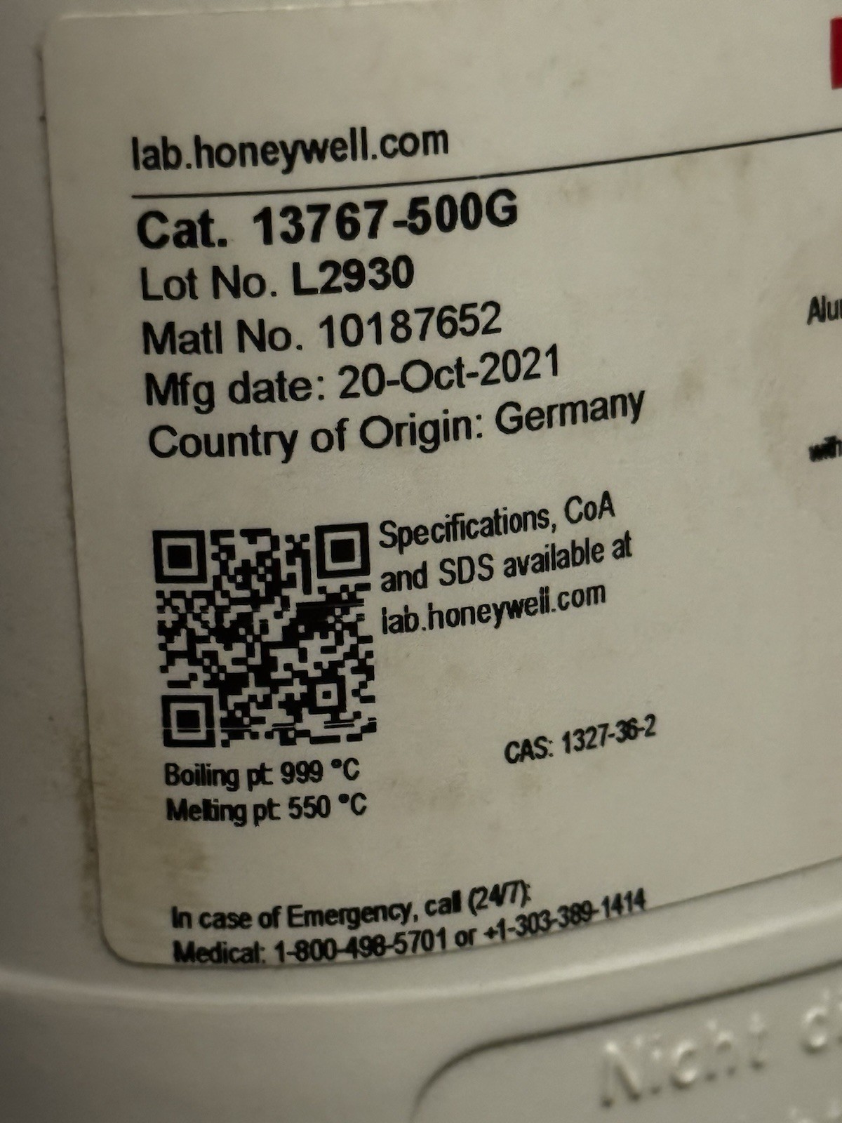 Honeywell FLUKA Silica Gel Orange 0.5KG Bottle 13767-500G