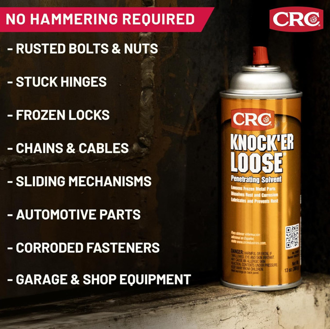 CRC Knock’er Loose Penetrating Solvent 03020 – [Pack of 12], Free Shipping