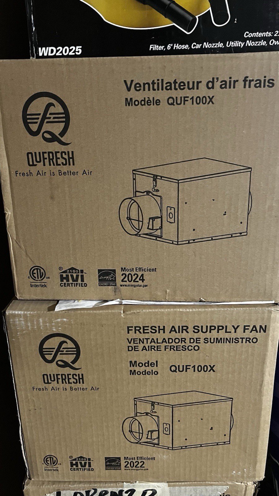 QUF 100X 50/80/100 CFM Wall Ceiling Mount Fresh Air Supply Fan Temp And Humidity