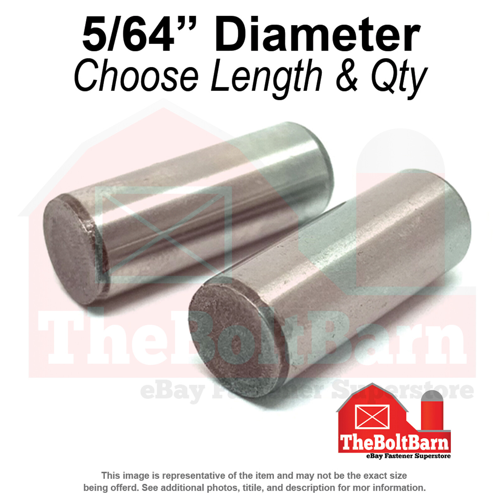 5/64″ Dowel Pins Thru Hardened Alloy Plain (Choose Length & Quantity)