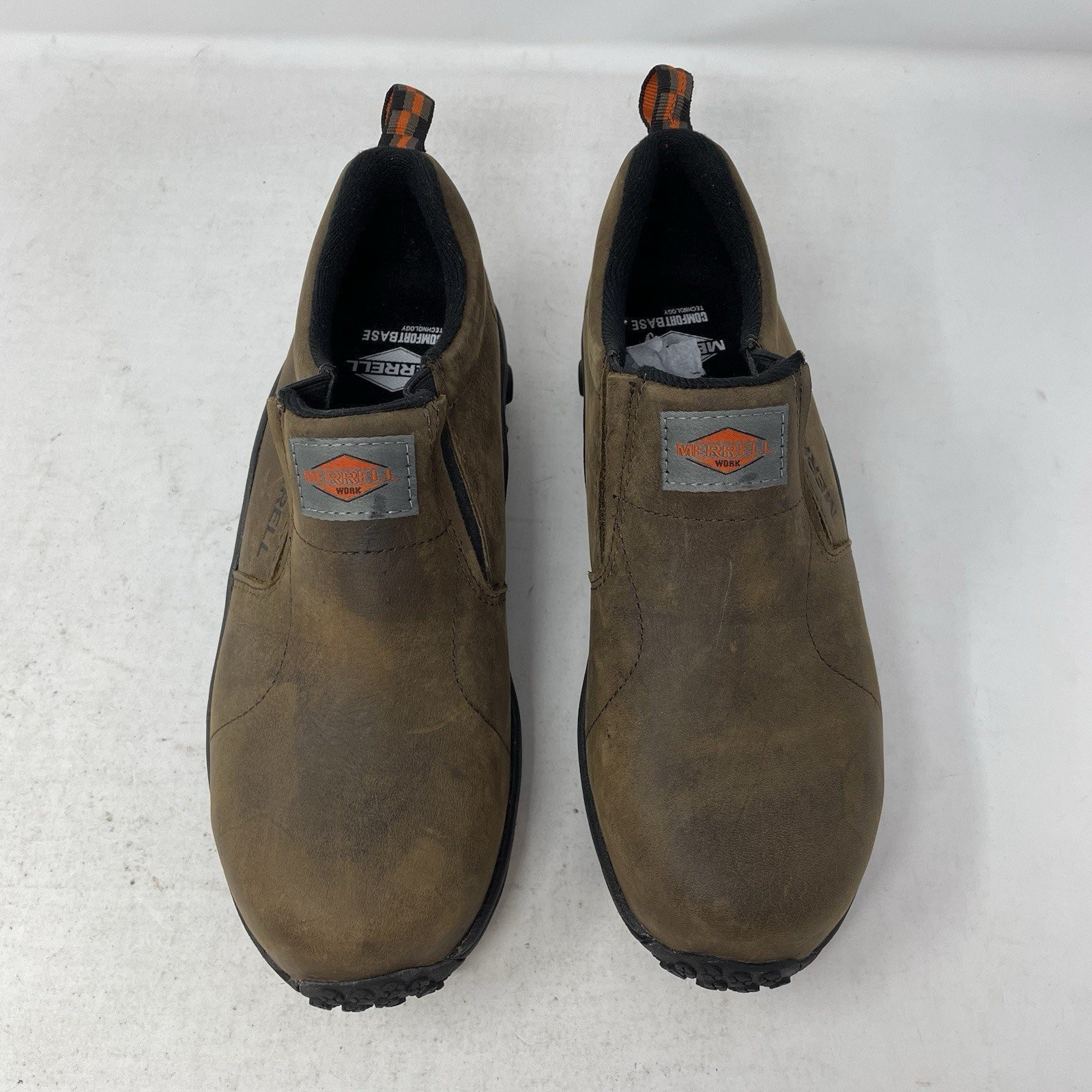 Merrell Jungle Moc Toe Work Shoes Brown Suede Slip On CT Men’s Size 7W