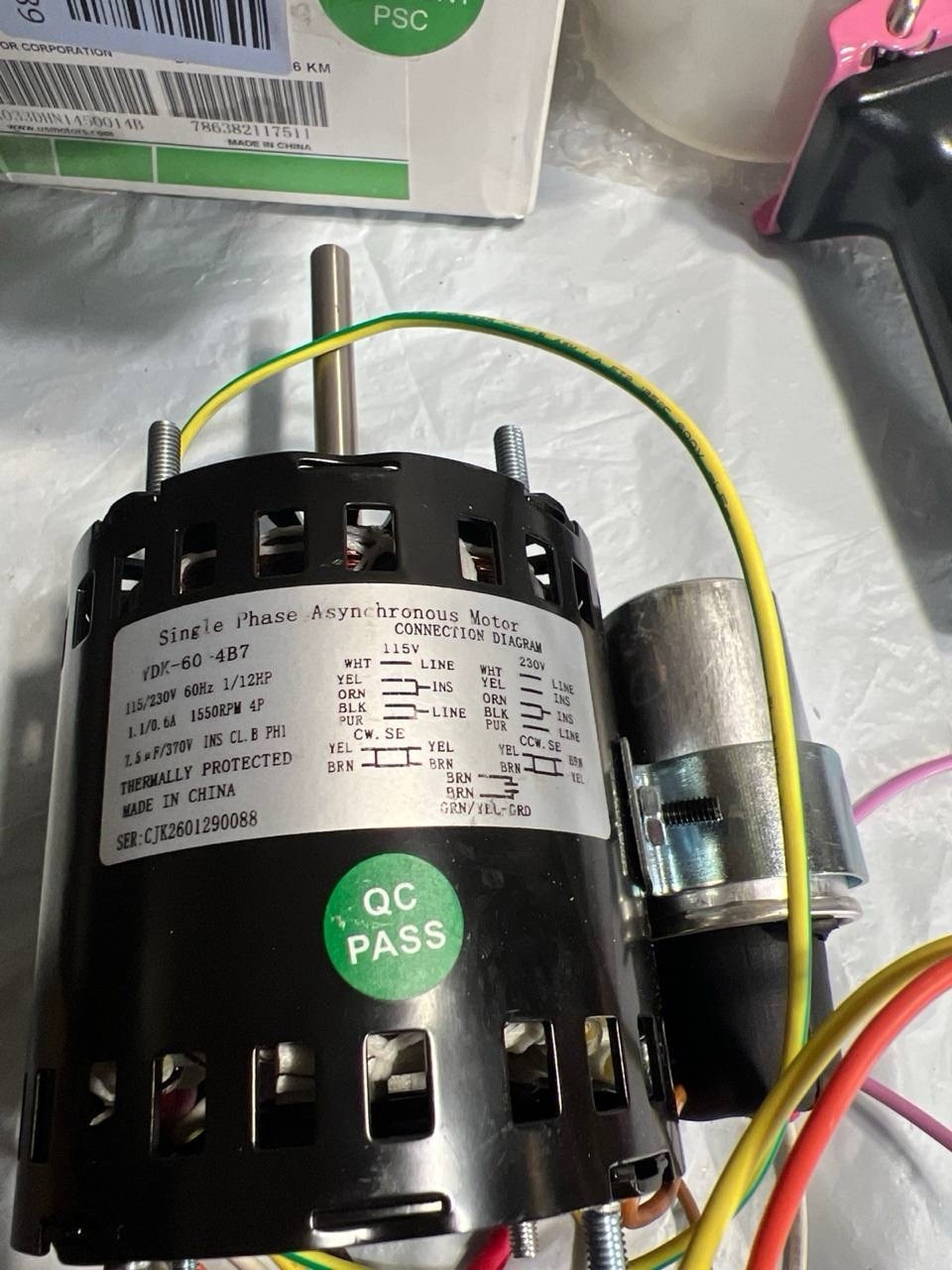 D1127 Refrigeration Fan Motor Replacement Fasco 9721 Heatcraft Bohn 115/230V
