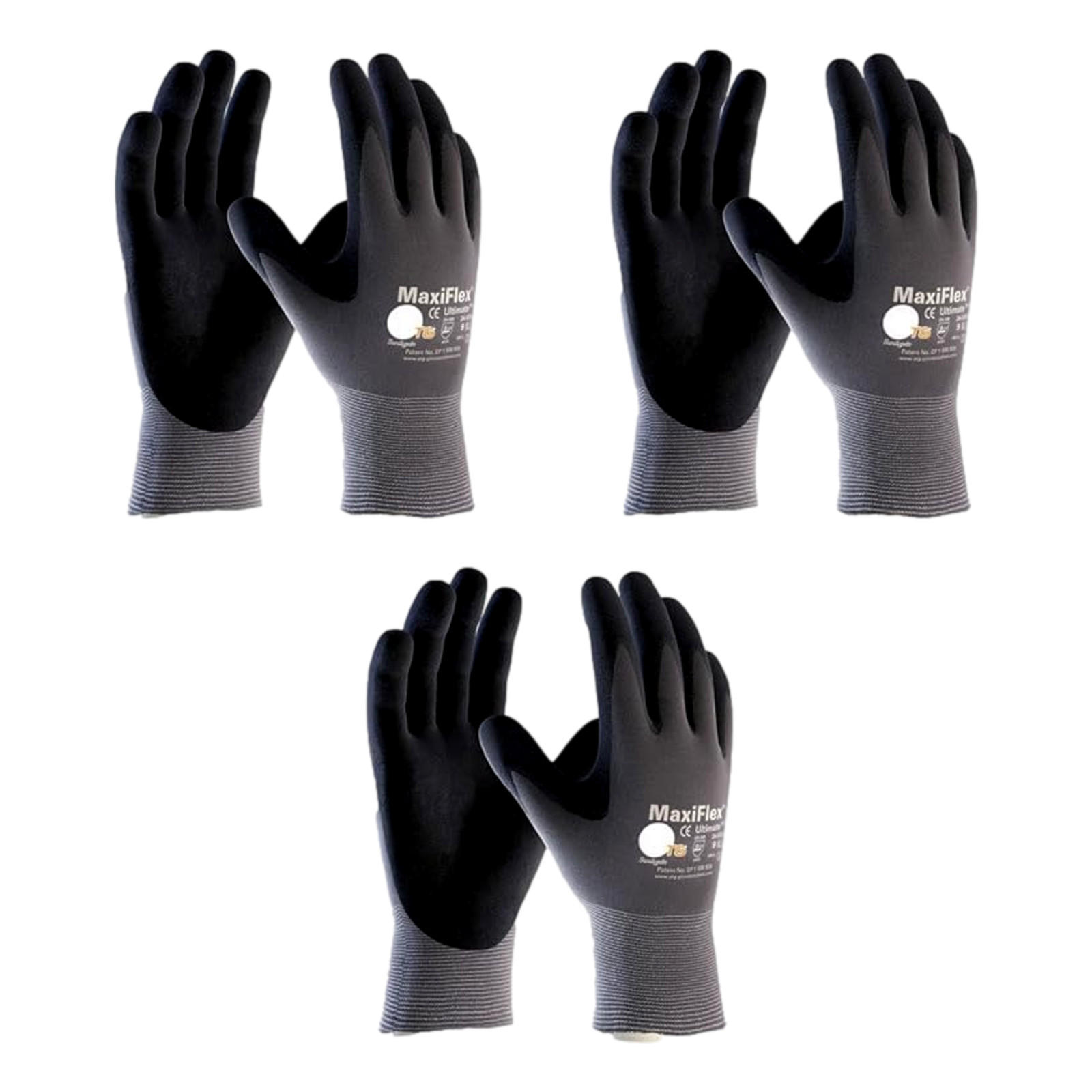 PIP 34-874 G-Tek Ultimate Nylon Micro-Foam Nitrile Grip Gloves Black Gray XL 3
