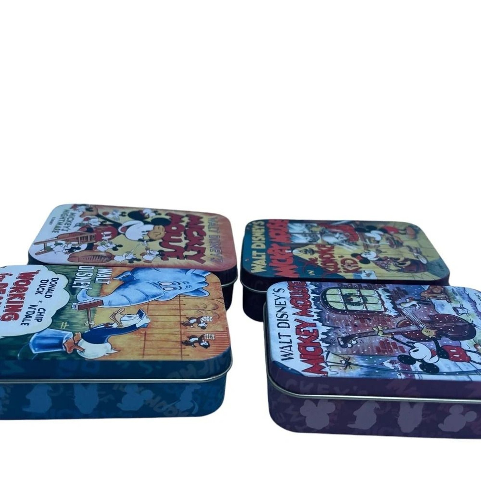 Disneyland Hong Kong Limited Edition Tin Can Set Of 4 Mickey Mouse Minnie Mouse