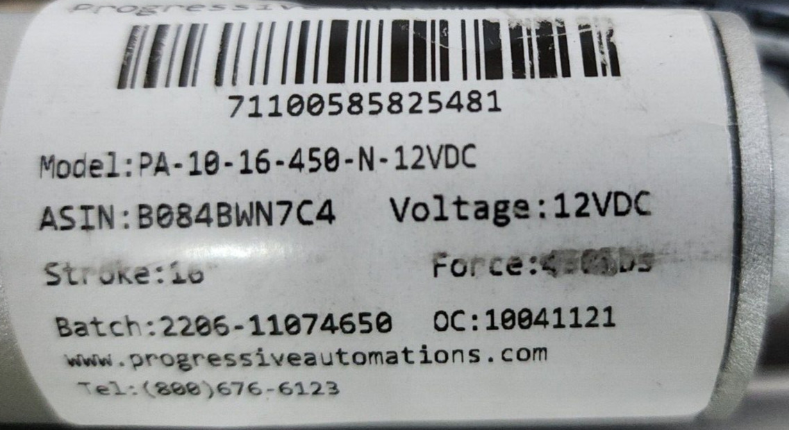 progressive automations Linear Actuator Pa-10-16-450-n-12vdc