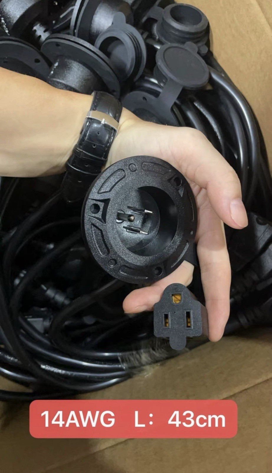 HMMWV HUMVEE RV Shore Power Inlet Charger Plug 15 Amp AC Port Plug, Black