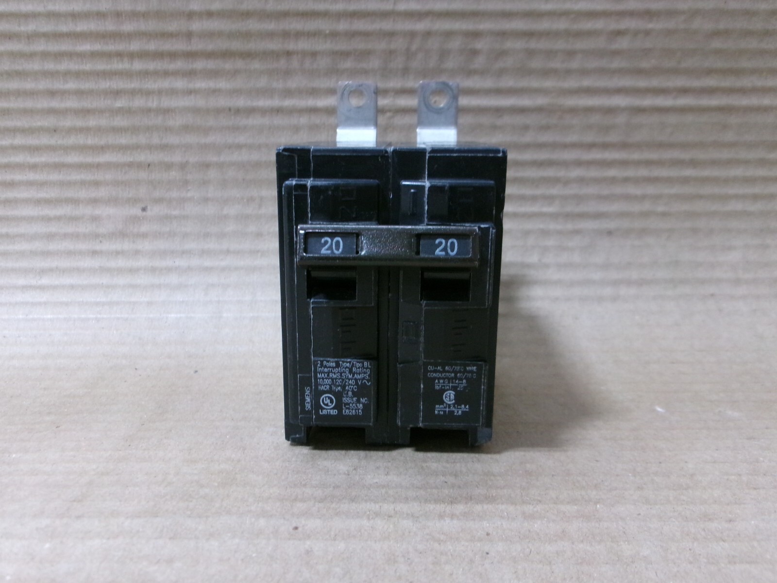 Siemens BL B220 2 Pole 20 Amp 240V Circuit Breaker AK