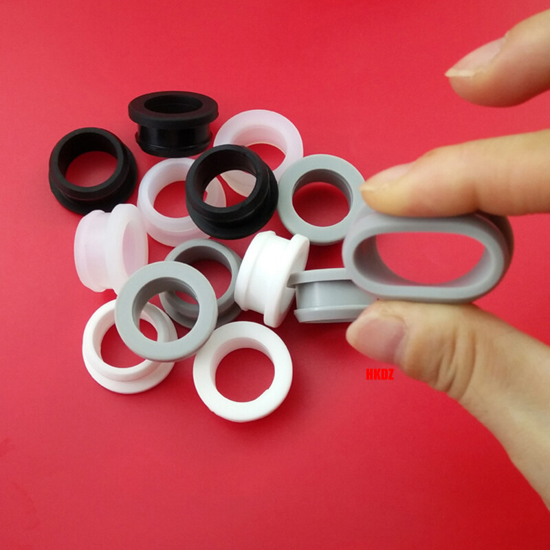 Clear Grommet Snap-On Open Silicon Rubber Hole Plug Bung Wire Cable Protect Bush